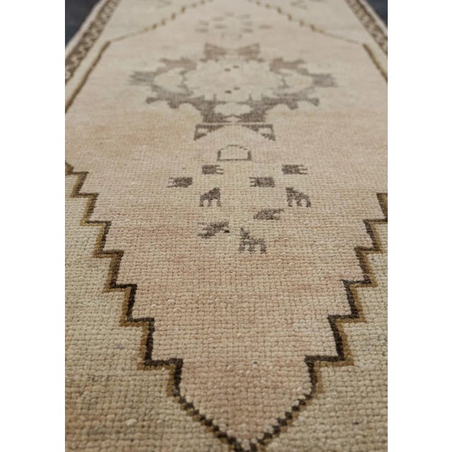 Turkish Oriental Hand Knotted Vintage Turkish Mini Rug 1'6" x 2'11" For Sale - Image 3 of 6