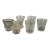 Midcentury Mixed Sized Shot Glasses S/6 For Sale
