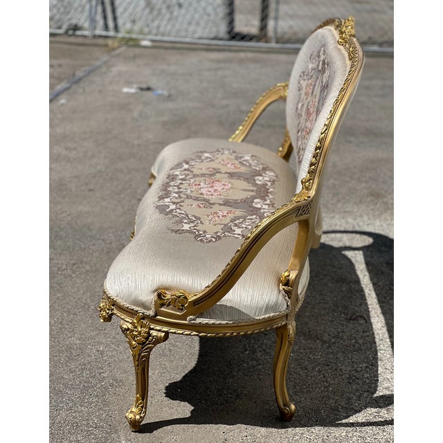 Rococo Three-Seater French Rococo Style Settee Sofa For Sale - Image 3 of 9