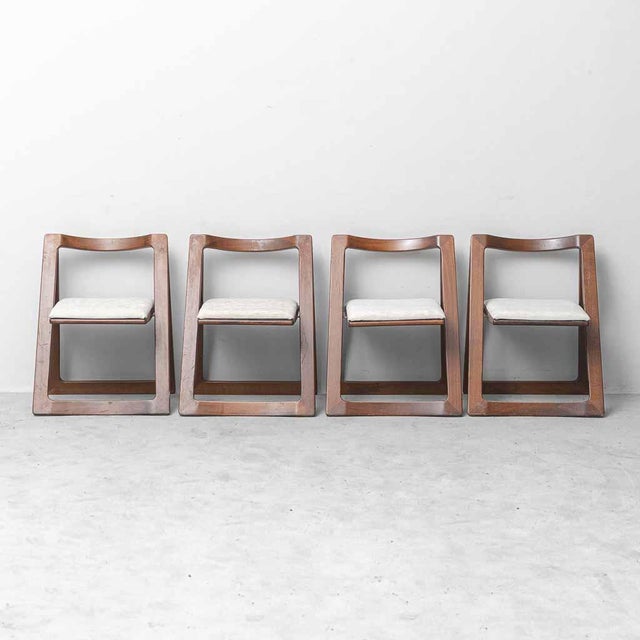 1970s Folding Chairs Trieste Model attributed to Jacober & Bazzani, 1970s, Set of 4 For Sale - Image 5 of 10