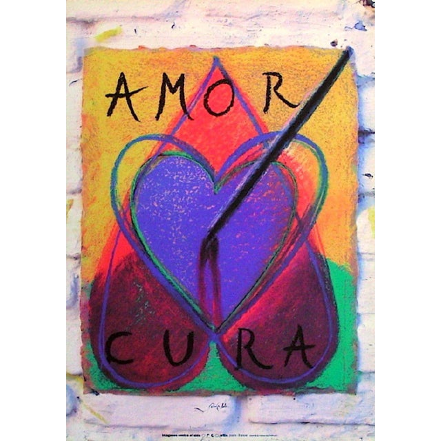 Ouka LEELE AMOR CURA 1993 original screen print poster on coated paper signed in the plate published by : Artis (Posters...