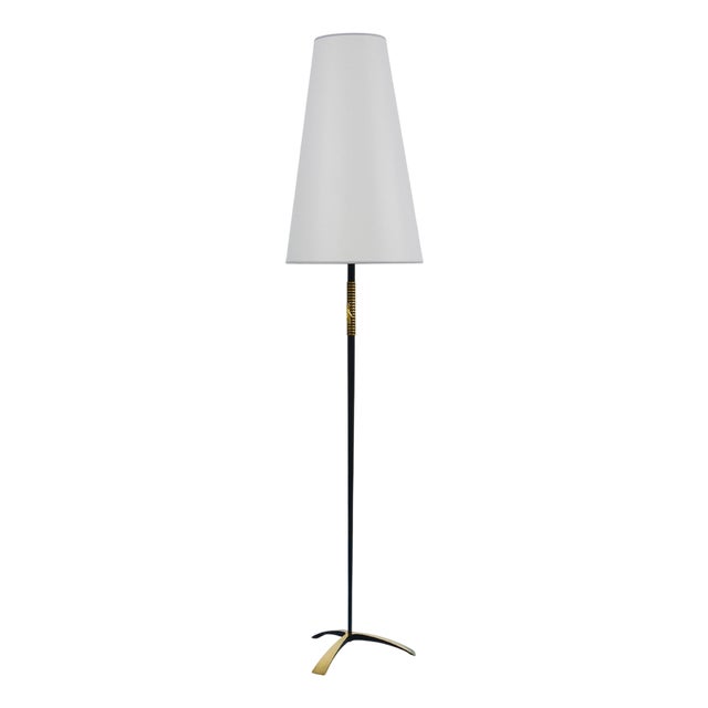 Mid-Century Brass Floor Lamp by Rupert Nikoll for Carl Aubock, Austria, 1950s For Sale