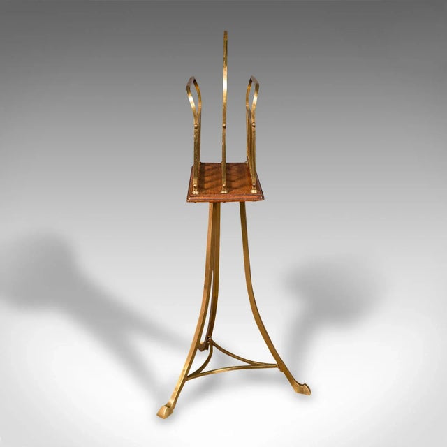 Wood 1900s Antique Victorian English Oak Newspaper Stand For Sale - Image 7 of 9