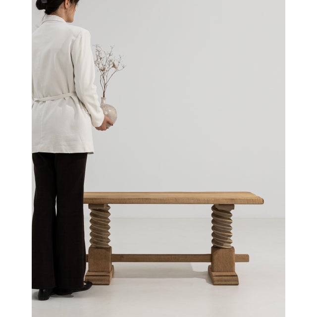 Jacobean Oak Coffee Table with Corkscrew Legs, Antique, France, Circa 1970 For Sale - Image 3 of 12