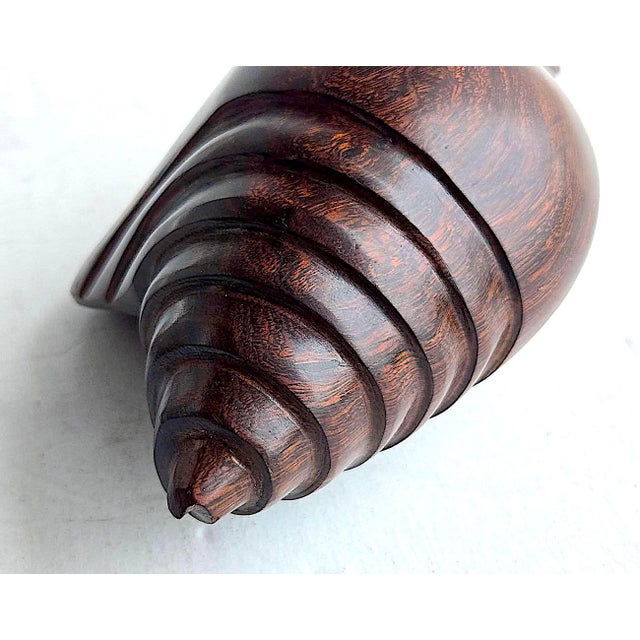 Vintage Hand Carved Ironwood Conch Shell For Sale - Image 14 of 17