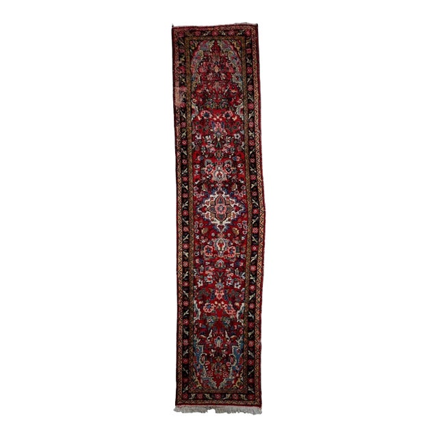 1920s, Antique Persian Hamadan Runner 2.5' X 10.3' For Sale
