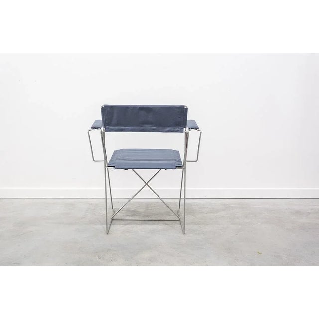 Steel Rod & Canvas Chairs, Italy, 1970s, Set of 4 For Sale - Image 4 of 10