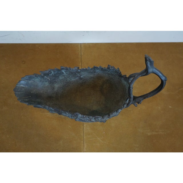 Early 21st Century Theodore Alexander Heavy Bronze Grape Leaf Planter Vase Sculpture, Attributed For Sale - Image 6 of 12