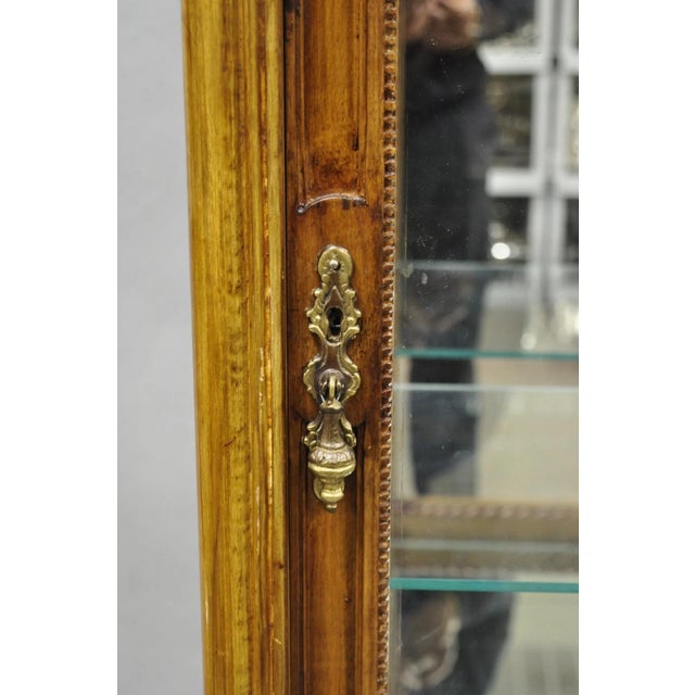 Vintage French Baroque Style Carved Wood & Glass Curio China Display Cabinet For Sale - Image 9 of 16