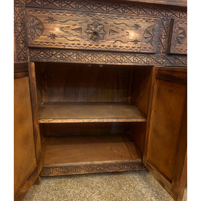 Brown Handmade Moroccan Berber‑Style Wooden Sideboard For Sale - Image 11 of 12