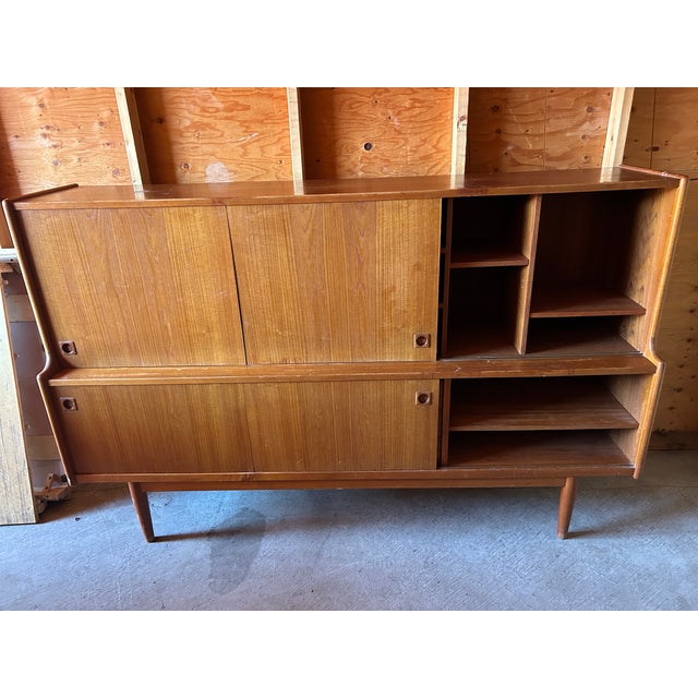 Wood Vintage Mid-Century Modern Teak Credenza by Johannes Andersen For Sale - Image 7 of 11