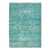 Allove Designed Antique Wool Rug Overdyed in Turquoise Color For Sale