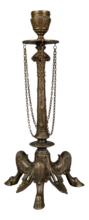 Late 19th Century Napoleon III French Spelter Candleholder, 1890s