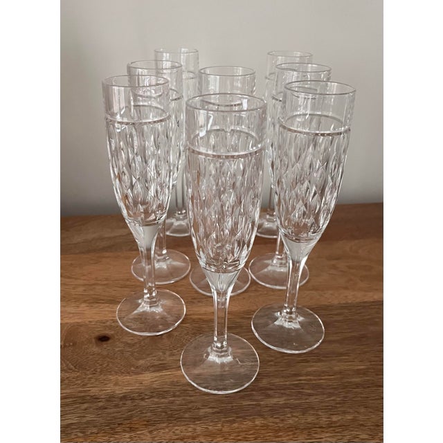 Ralph Lauren Ralph Lauren Crystal Champagne Flutes, Germany-Set of 8 For Sale - Image 4 of 9