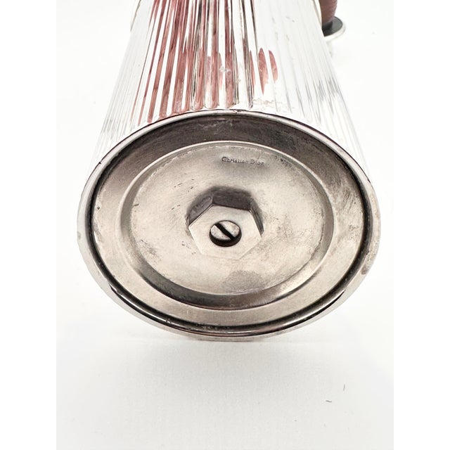 Mid-Century Christian Dior Modernist Ribbed Silver Thermal Carafe For Sale - Image 11 of 14