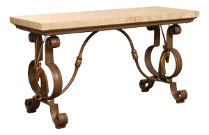 Tessellated Top Brass Gazelle Console Table