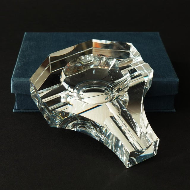 Crystal Ashtray with Mirror Base, 1960s For Sale - Image 11 of 15