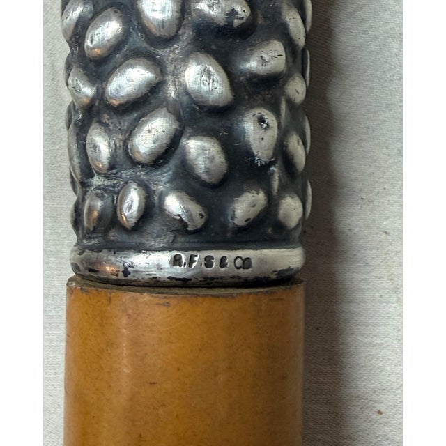 Antique 19th Century RFS & Co. Sterling Silver Malacca Wood Walking Stick Cane For Sale - Image 9 of 12
