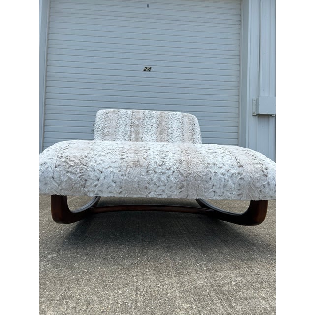 Gray 1960s Reupholstered Adrian Pearsall Rocking Wave Chaise Lounge For Sale - Image 8 of 12
