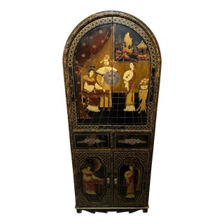 Chinese Hand-Painted Cabinet, 1950s For Sale