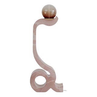 Onice Rosa Marble Stone Lucerna Lamp by Esther Knopfler For Sale