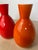 Pair Vintage Omc Japan Ceramic Sake Bottles, Red & Orange For Sale In Seattle - Image 6 of 7