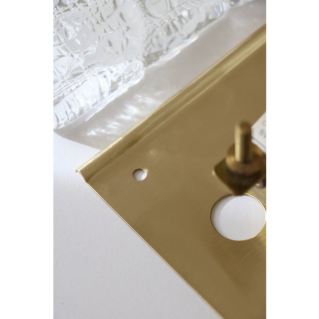 Glass and Brass Wall Lights by Carl Fagerlund for Orrefors, 1960, Set of 2 For Sale - Image 6 of 15