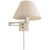 Visual Comfort Signature Classic Swing Arm Wall Lamp in White with Linen Shade For Sale