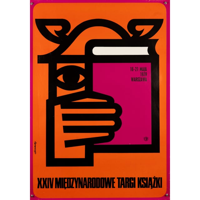 Vintage International Book Fair 1979 Poster by Janowski For Sale - Image 9 of 9