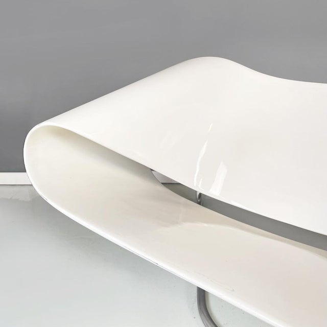 1960s Italian White Armchair Nastro Cl9 attributed to F. Stagi C. Leonardi for Bernini, 1960s For Sale - Image 5 of 12