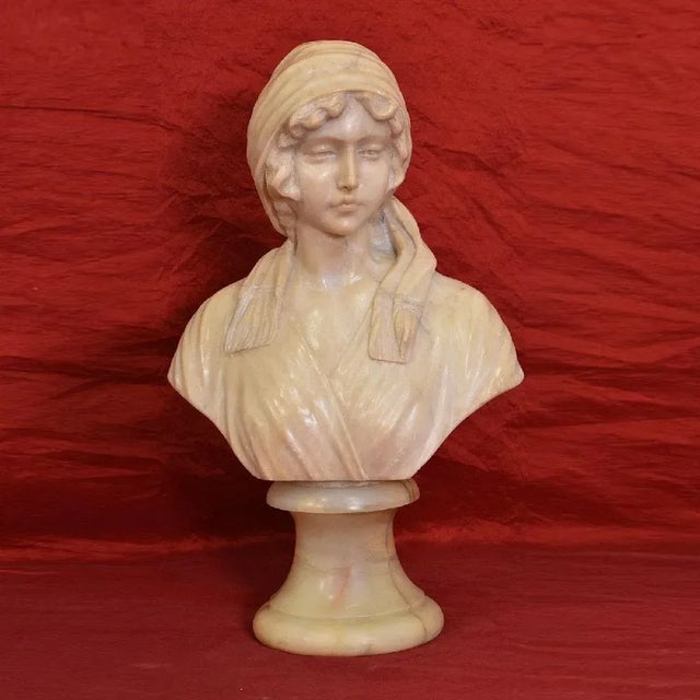 Woman Sculpture, 19th Century, Alabaster For Sale - Image 10 of 10