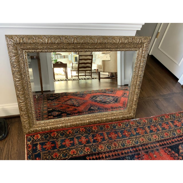 1970s Large Baroque Carved Silver / Gold Mirror For Sale - Image 11 of 11