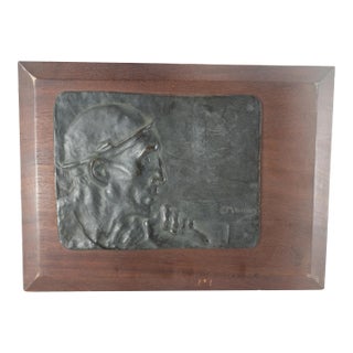 19th Century French Belgian Bronze Relief Plaque by Constantin Meunier For Sale