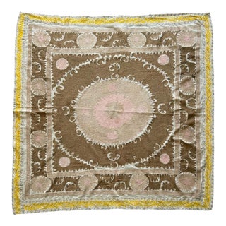 Decorative Vintage Central Asian Suzani Wall Hanging - 5'1'' X 5'4'' For Sale