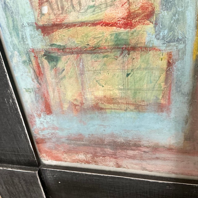 “Fine Arts Cinema” 1991 Vintage Framed Mixed Media Painting For Sale - Image 9 of 12