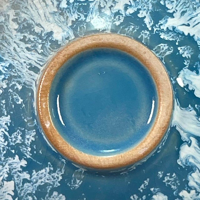 Chinese Blue & White Splash Glazed Porcelain Tea Cup For Sale - Image 9 of 9