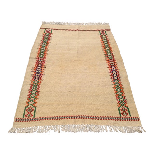 Vintage Turkish Kilim Rug - 4′3″ × 6′4″ For Sale