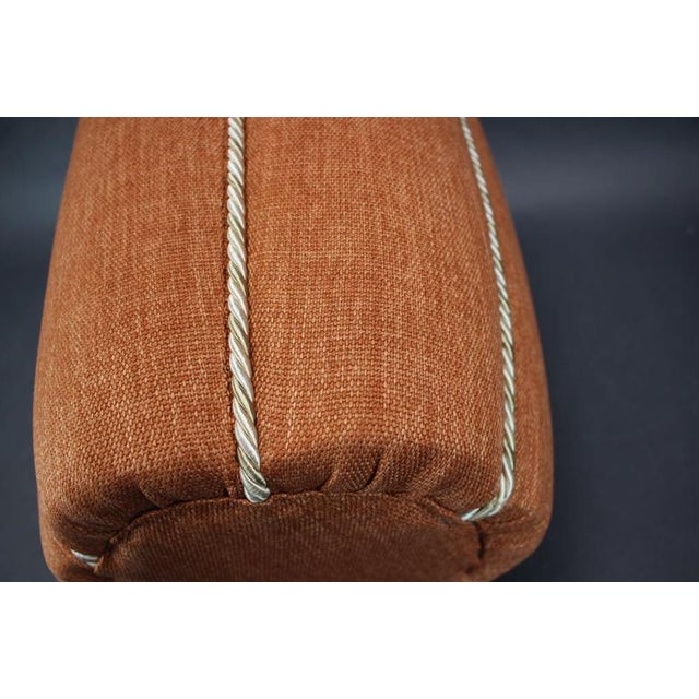Vintage Czechoslovakian Upholstered Ottoman in the style of Halabala, 1950s For Sale - Image 6 of 8