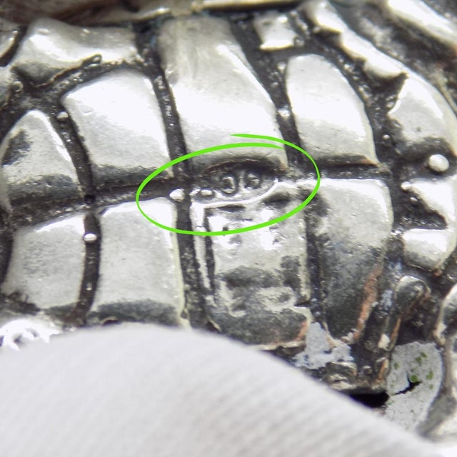 Metal Vintage Italian Handmade Silver Loggerhead Sea Turtle Figurine, 1980s For Sale - Image 7 of 11