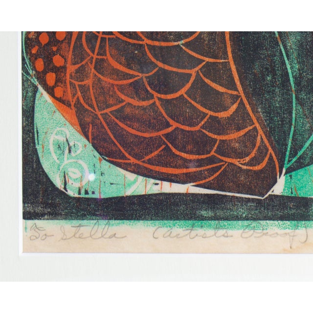 Abstract Relief Print of Bird For Sale - Image 4 of 7