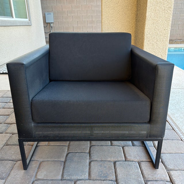 Crate & Barrel Dune Black Outdoor Chair For Sale - Image 9 of 9