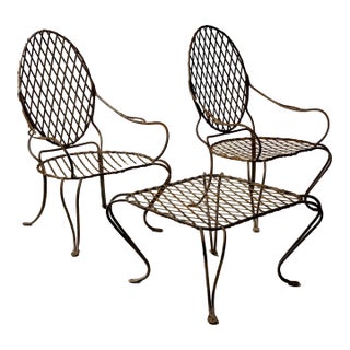 Pair of Rose Tarlow Twig Armchairs and Side Table, Attributed, 3 Pieces For Sale