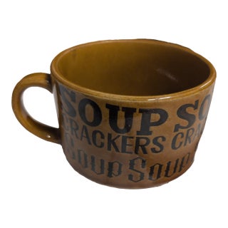 Vintage Ceramic Soup Mug With Handle For Sale