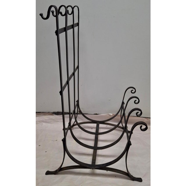 20th Century Forged and Hammered Iron Fireplace Lock Holder Stand With Tools Set For Sale - Image 11 of 14