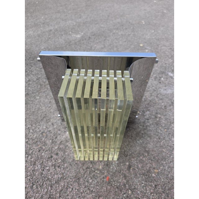 Vintage Pop Art Steel and Acrylic Glass Wall Sculpture Lamp, 1970 For Sale - Image 9 of 9