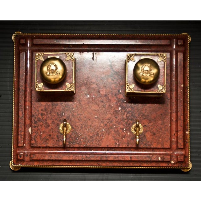19th Century Louis Philippe Inkwell in Red Marble and Gilt Bronze For Sale - Image 4 of 5