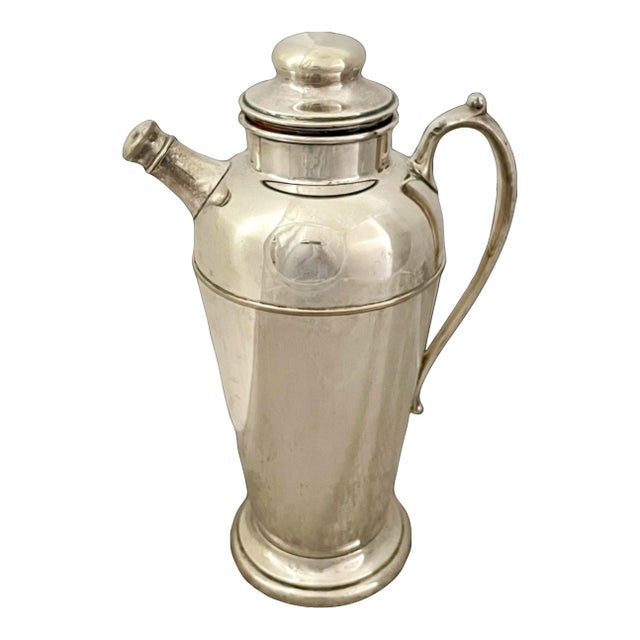 VTG Crescent Silverware MFG Co. Silver Plated Cocktail Shaker Art Deco For Sale