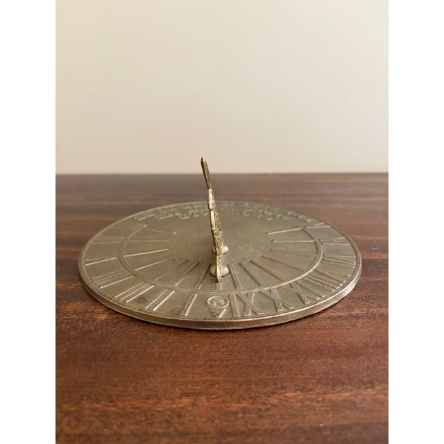 Late 20th Century Vintage English Country Iron Garden Sundial "Grow Old Along With Me" For Sale - Image 5 of 7