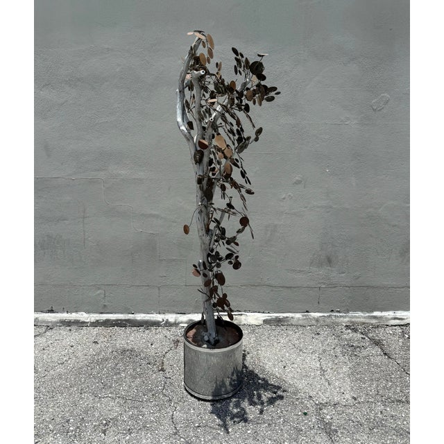 Coffee Vintage Brutalist Abstract Raindrop Tree After Curtis Jere For Sale - Image 8 of 8