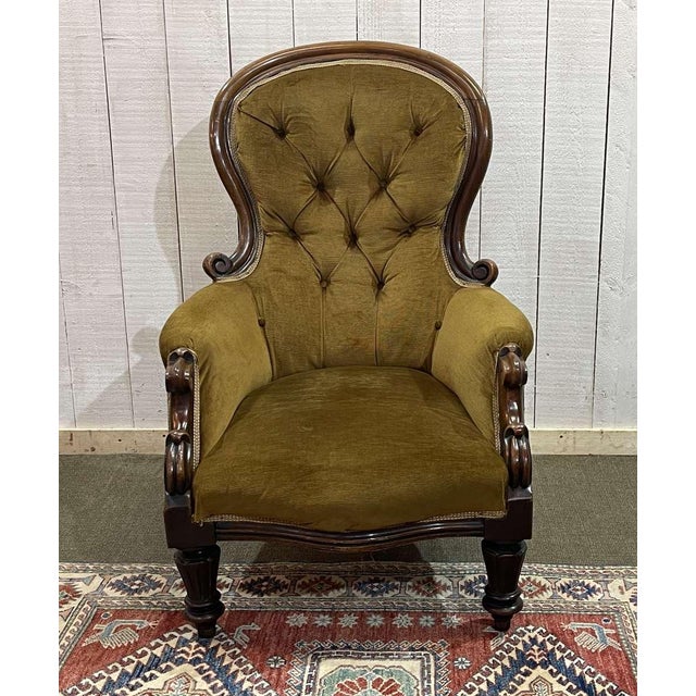 19th Century Victorian Armchair in Mahogany For Sale - Image 12 of 12